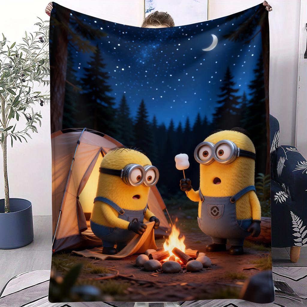 Fan Favorite Minions Cute Cartoon Blanket Super Soft Lightweight Small Cover Blanket For Travel Camping Bedding Sofa Picnic Gift
