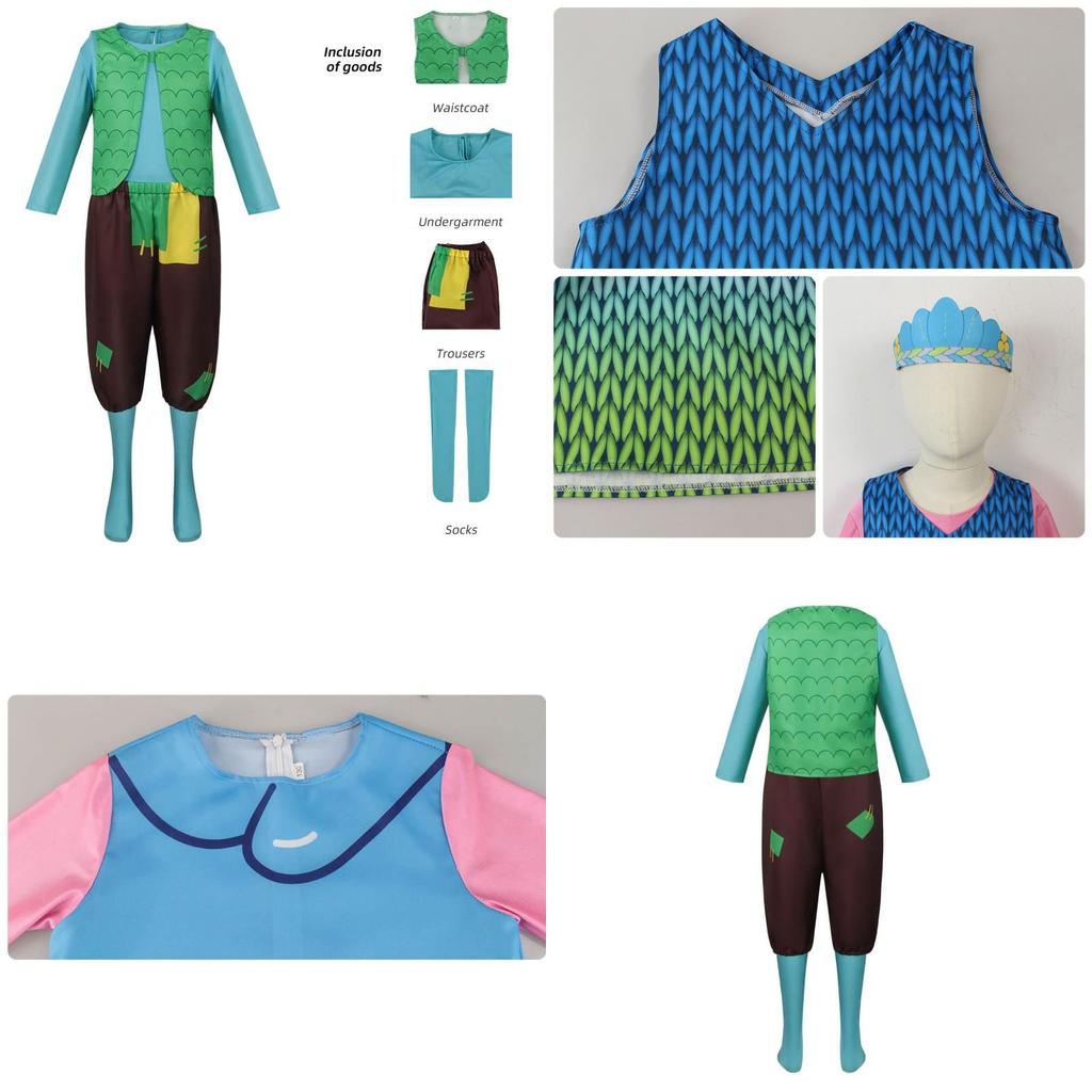 Niedliches Fantasy Trolls Cosplay Kostüm Mohn Kleid Anime Halloween Bühnenoutfit