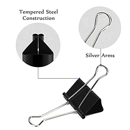 Bambalio Binder Clips 19Mm Black Set Of 6 Dozen (72 Pieces) 19 чёрный