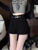 High-Waisted Women's Woolen A-Line Shorts - 2026 Autumn/Winter Collection, Fashionable Wide-Leg Bootcut Style.