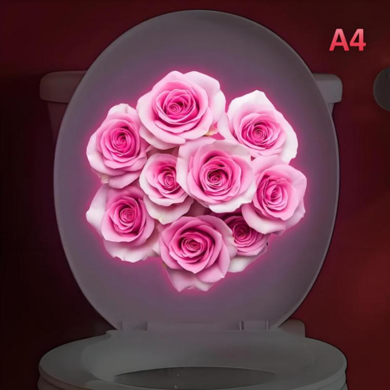 Badkamer Lichtgevende Toiletsticker Nachtlampje Lotus Muursticker Toiletbril Sticker Zelfklevend PVC Waterdicht Woondecoratie