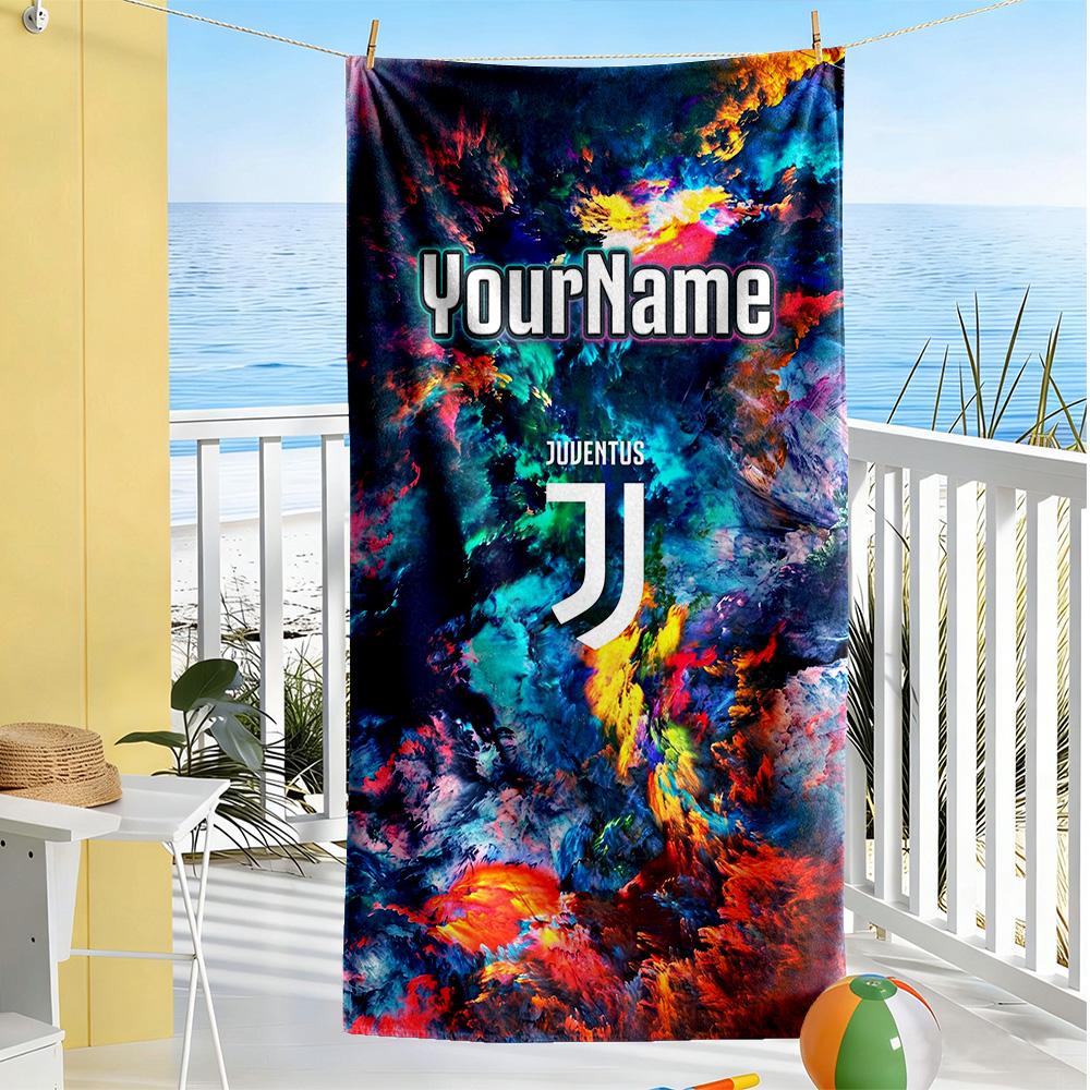 Juventus Customizable Name Beach Towel Super Soft & Absorbent Portable for SwimmingBeachCamping Travel Beach AccessoriesGym