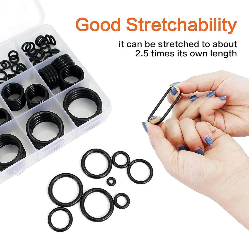 200PCS Rubber O Ring Assorted Set Nitrile Silicone Rubber Washer Gasket Sealing Waterproof O-Ring Ring DIY Electronic Repair Kit