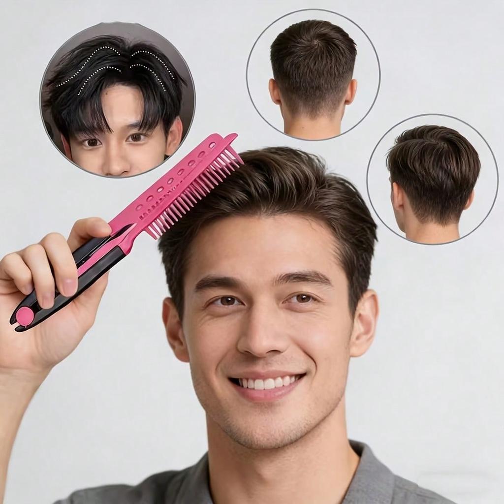 V-Clip Glatthaarkamm, Clip-Kamm, Haare ordnen und schneiden, Haarstyling-Kamm, Kunststoff Entwirrender Haarstyling-Kamm