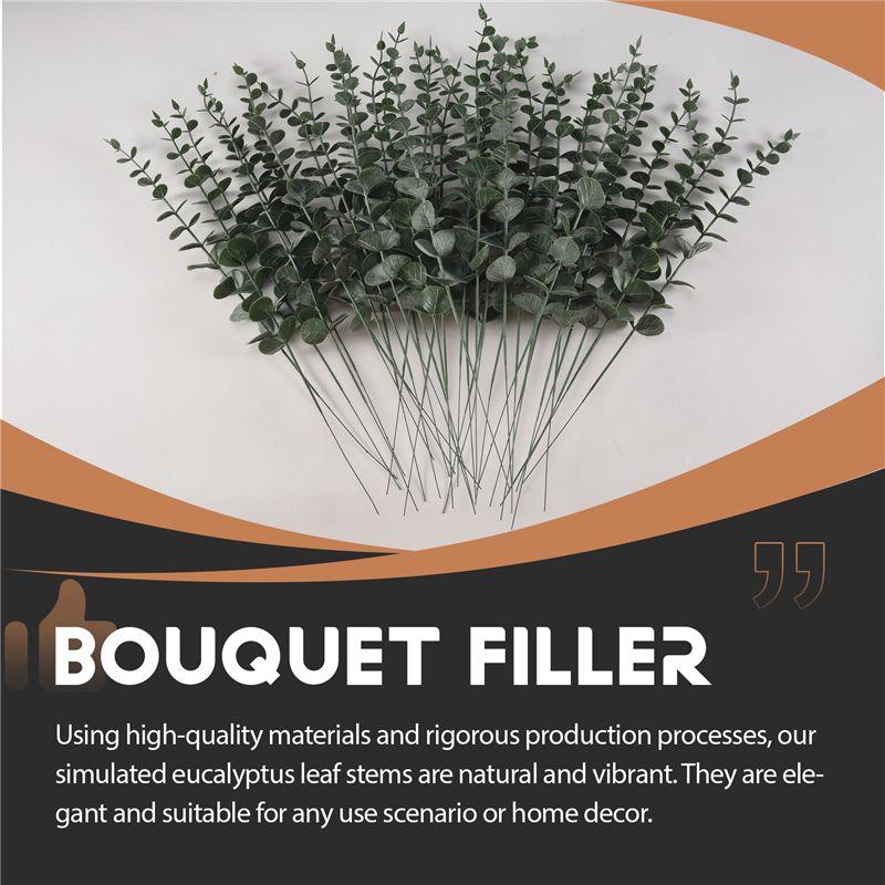 M-Modern-Eucalyptus Stems Artificial Eucalyptus Leaf Stems True Gray Green Touch Leaf Branches