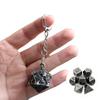 Dragon Dice Pendant Keychain Tiny Metal Dices Jewelry Set Mini Polyhedral Dices Keyring Jewelry for Fashion Enthusiasts