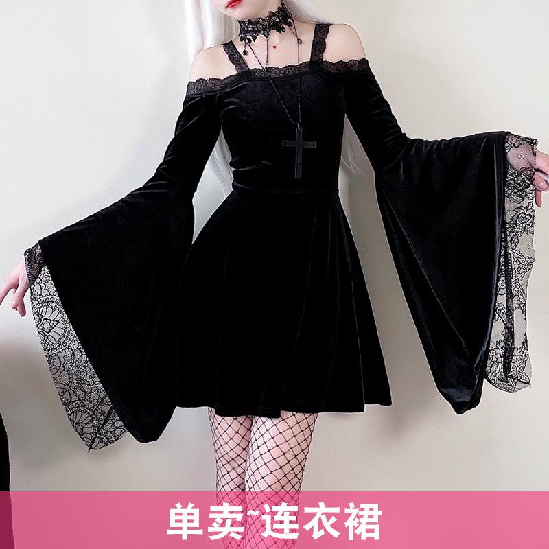 Halloween costume sexy punk style dark goth Y2K Millennium Yamamoto cold wind little devil dress