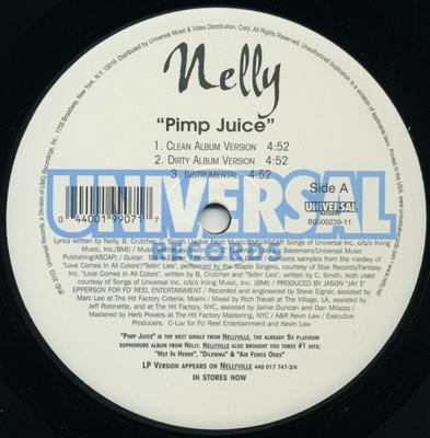 12inch Record NELLY - Pimp Juice B000023911 Universal Recor 2003 US Rap & Hip-Hop/R&B Used