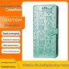iPhone 16 Flip Leather Case - PU Embossed Cat Dog Design - Compatible with Apple 15