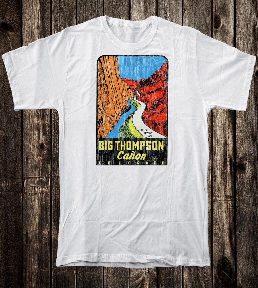 Retro Travel T-Shirt Vtg Art Souvenir Colorado State Big Thompson Canyon S