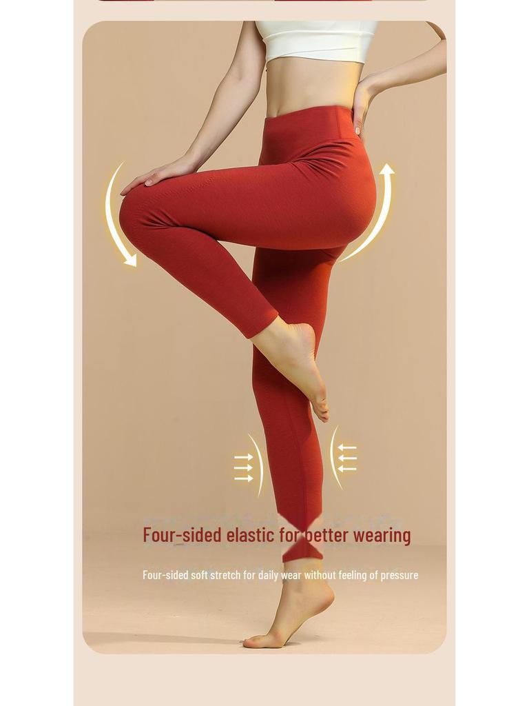 Leggings Taille Haute en Poil de Chameau avec Genouillères - Chauds, Velours Épais pour l'Automne/Hiver pour Femmes