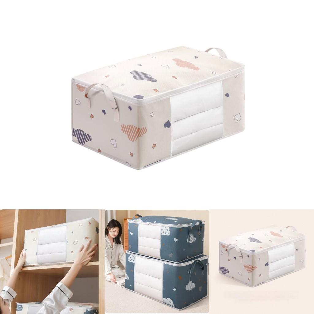 Cloud Heart Foldable Storage Bag With Clear View For Clothes And Miscellaneous Items