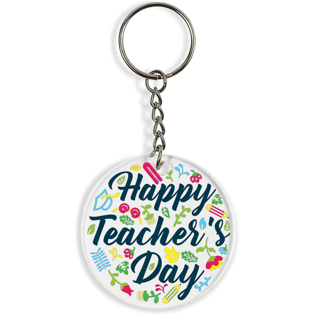 Happy Teachers Day Best Acrylic Ring Alphabet Keyring Ornaments Acrylic Key Chains Original and Practical Teacher's Gift