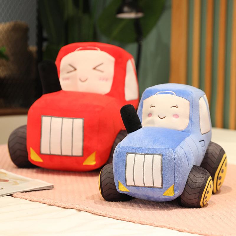 Cartoon Tractor Pillow Plush Toy Car Doll Boy Sleeping Soothing Ragdoll Birthday Gift