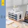 Desktop File Organizer with Storage Boxes and Book Stand