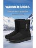 Women's Winter Fleece-Lined Long Snow Boots - Cotton, Polyurethane, Warm and Thickened for Outdoor Sports
