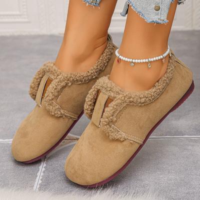 Fashion Spring  Autumn Women Flats 2025 New Warm Comfortable Simple Flat Shoes Women Fashion Lightweight Loafers Short Plush Women Boots