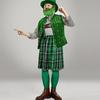 Green Leprechaun Hat Suspenders Green Thigh High Stockings and Skirt Set 4Pcs Saint Patricks Day Costume Accessories