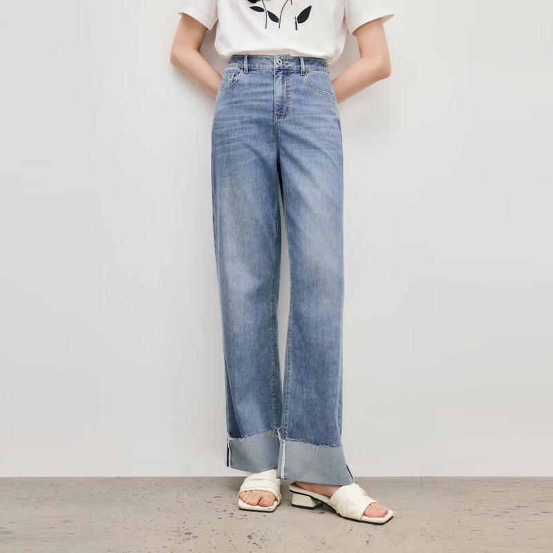 Women s Retro High-Waist Cropped Straight Leg Jeans S