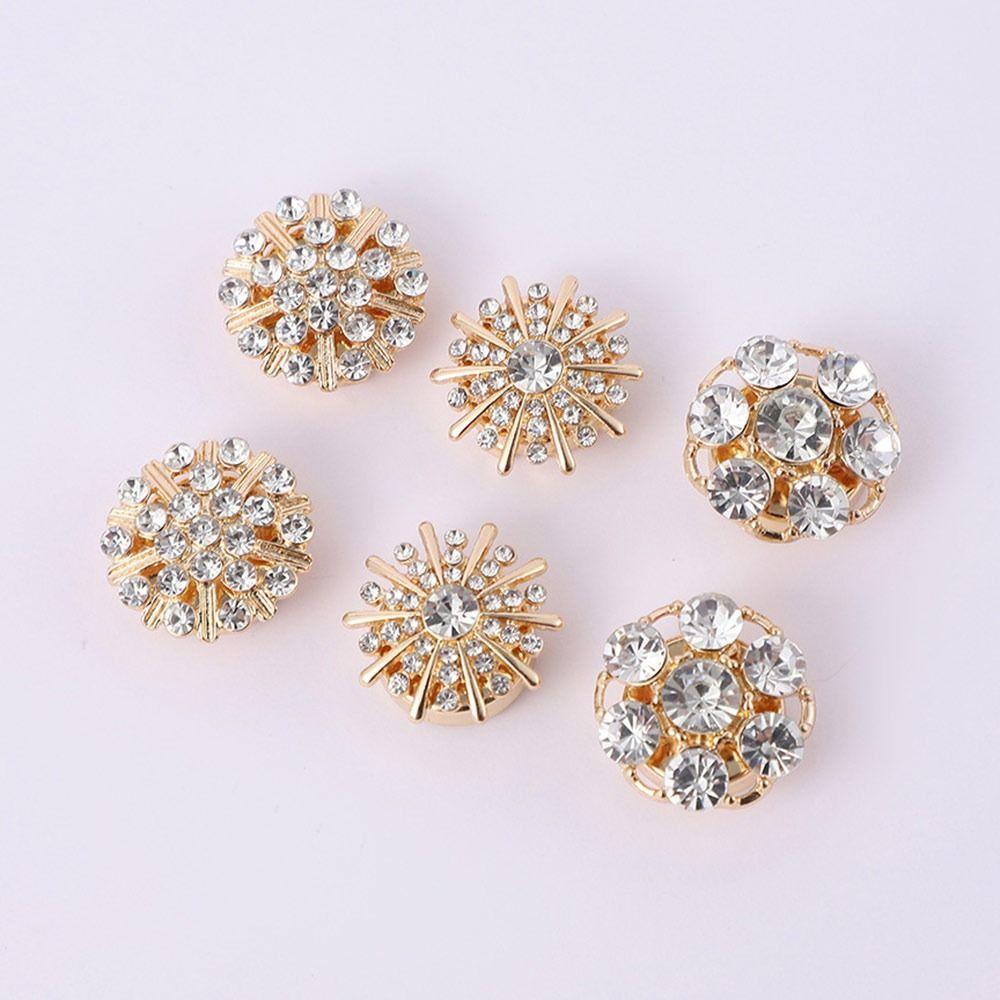 Rhinestone Perle Blomst Knappedeksel DIY Tilbehør Blomst Mansjettknapper for Menn Kvinner Klær