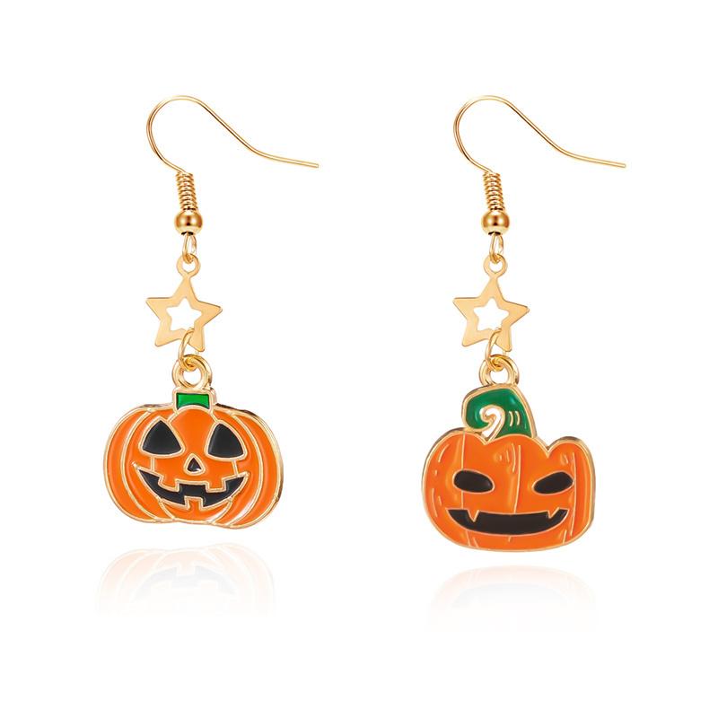 Halloween Resin Ghost Drop Earrings for Women Cute Cartoon Enamel Pumpkin Demon Monster Dangle Earring Party Festival Jewelry