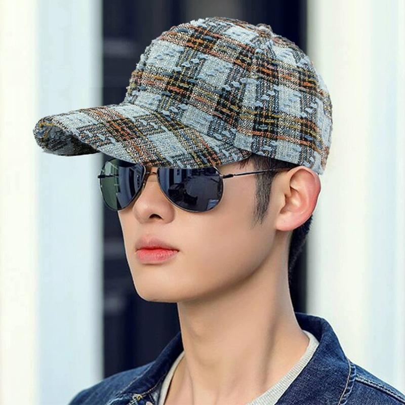 Spring And Summer Plaid British Retro Thousand Bird Grid Classic Baseball Cap Men And Women Retro Sunshade Personality Fashion Versatile