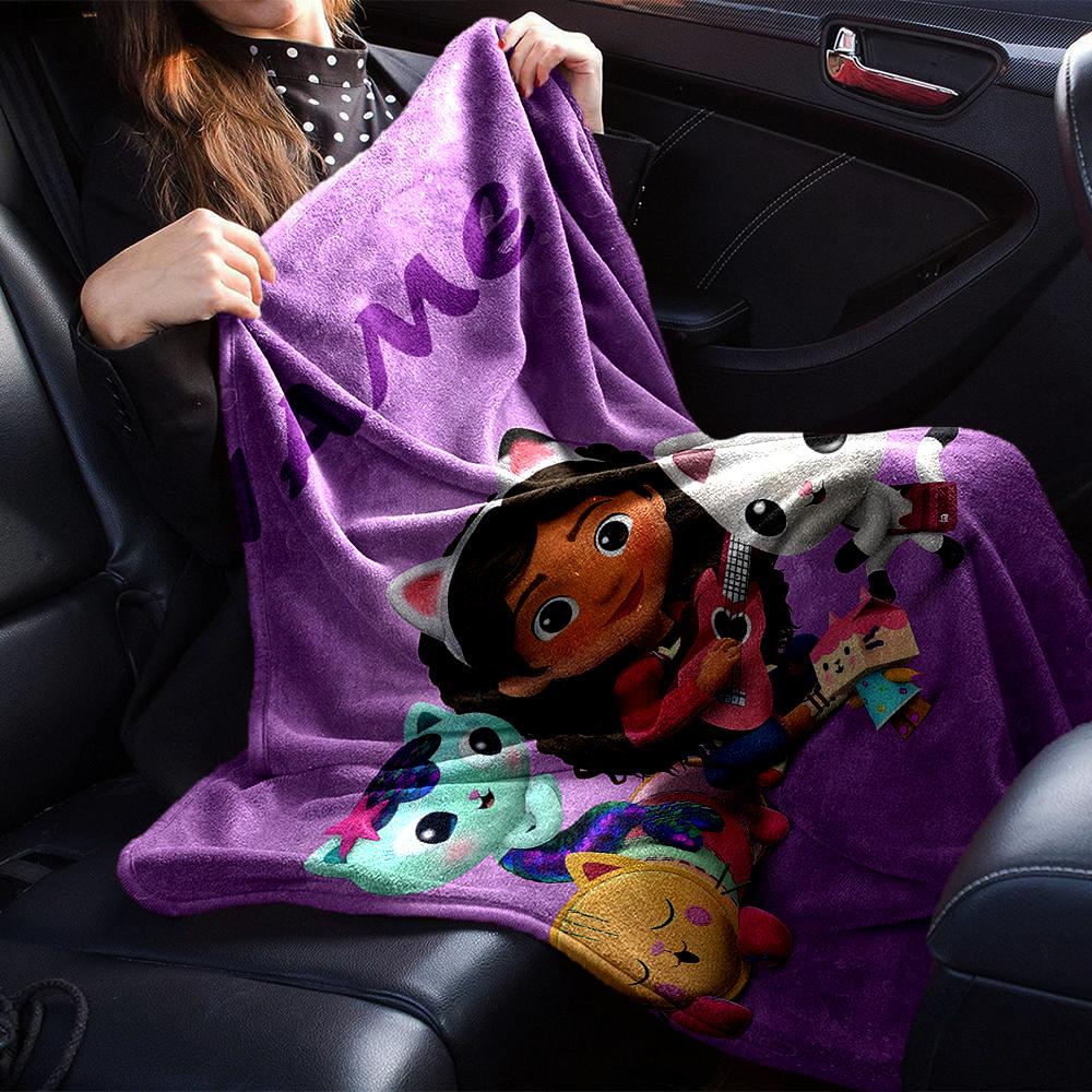 Custom Name Gabby's Dollhouse Theme Printed Blanket - Perfect for Couch, Bed, Travel & Outdoor Use | Machine Washable, Cozy & Durable.
