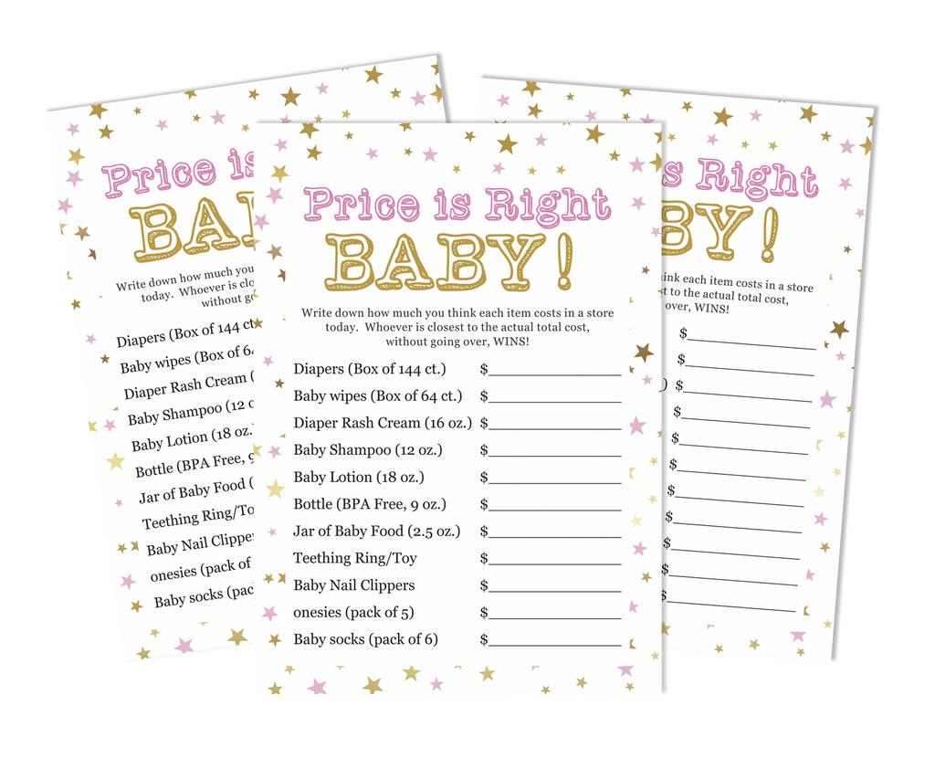 Inkdotpot 50-PackA  Baby WordA  ScrambleA  Baby ShowerA  Game Cards Confetti Star Gender Neutral Party Supplies-Fun Baby Shower