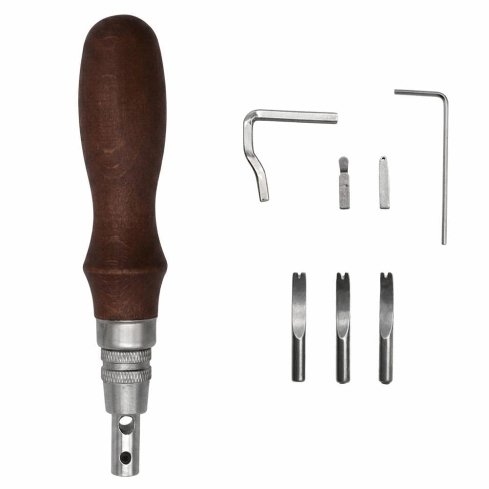 Wood & Steel Handle Leather Stitching Groover Leather Groover Tool Trimming & Digging