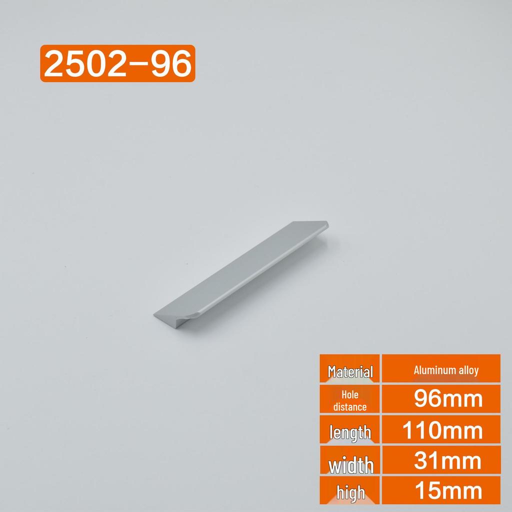 Modern Nordic Matte Space Aluminum Wardrobe and Drawer Handle
