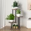 Flower Stand Indoor Metal Flower Diverse Plant Corner High Flower Shelf Suitable for Garden Living Balcony 4 Shelf, Bedroom, (Black, Tiers)