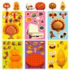 6 Photos/package Thanksgiving Children's Turkey Handbook DIY Puzzle Stickers Autumn Harvest Festival Celebration Face Change