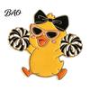 Enamel Pin Technology Brooch, Cartoon Anime Cheerleading Duck Shape Pin, Small Daily Wear Brooch Sturdy for School Uniforms Bags Alloy Base