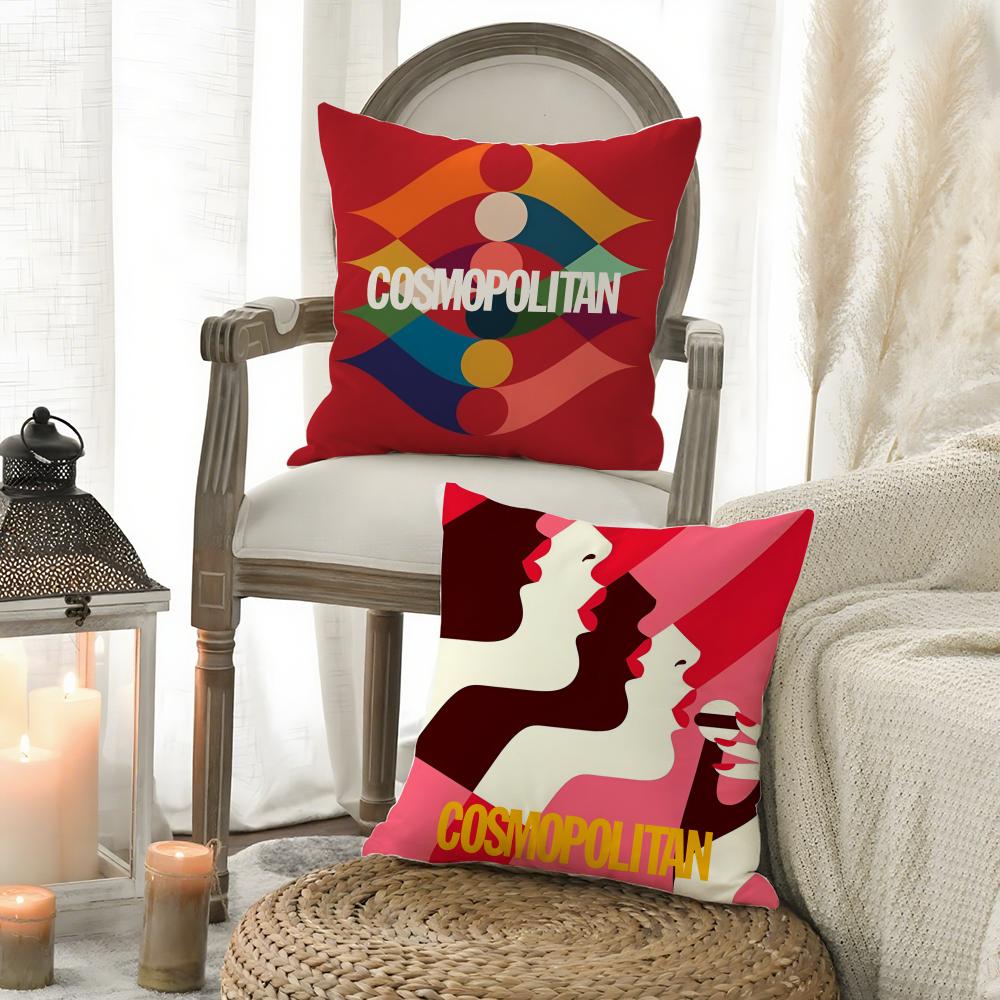 Confident Female-Oriented Style Cosmopolitan Cushion Cover Silky Elegant Comfort Sofa Bed Invisible Zipper Beach Pillowcase