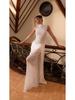 Elegant White Floral Lace Sleeveless Evening Gown