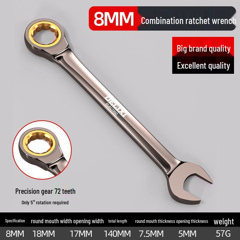 72-Teeth Dual-Purpose Swivel Head Ratchet Wrench - Ideal for Quick Automotive Repairs