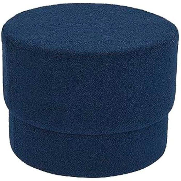 Repose-Pieds - DKD Home Decor - Standard - Velours - Bleu - 55x55x40 cm