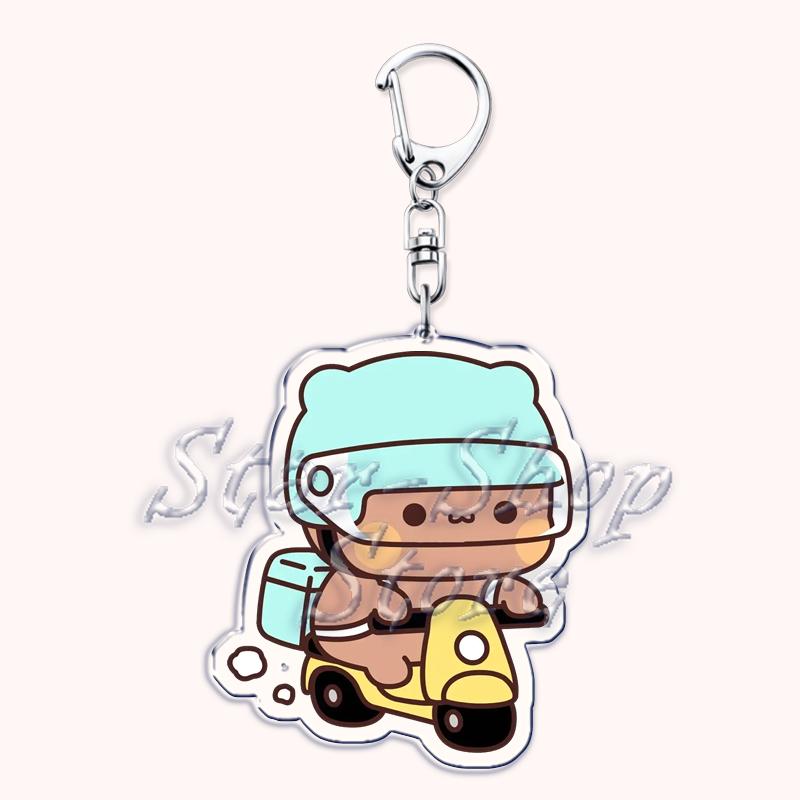 

Cute Bubu Love Dudu Yier Keychains Couple Bear Panda Keyrings for Accessories Bag Pendant Key Chain Jewelry Fans Lovers Gifts