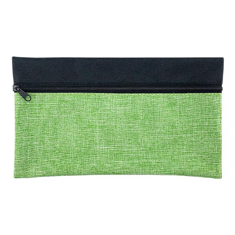 

Large Pencil Case 24x12cm Polyester Pen Pouches Zippered Pencil Storage Bag Travel Cosmetic Bag for Office School 240mm Wx140mm H зелёный