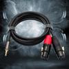 Professional 3.5mm To Double 3Pin Female Connectors Cable Wire Line Flexible Design For Stage Performances Studio Use