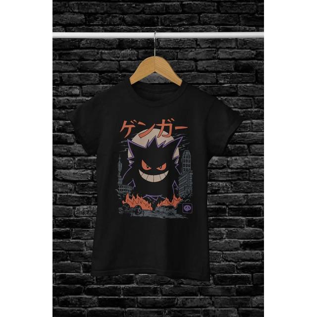 Camiseta Clasica Con Estampado De Pokemon De Gengar, Estilo S
