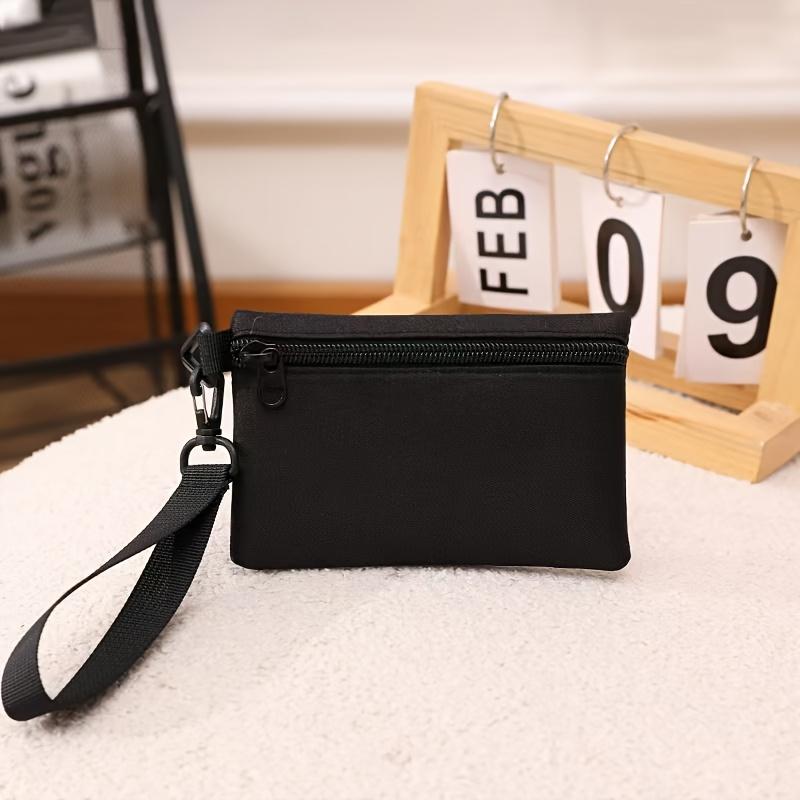 

Women s Mini Crossbody Bag with Wrist Strap - Compact Zipper Purse, Key Holder, Makeup Organizer чёрный