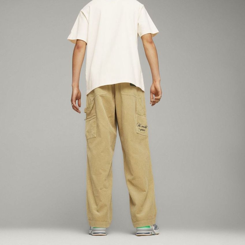 PUMA x RHUIGI Corduroy Drawstring Casual Long Pants FW23 Men Bottoms Sandy-Beige 620891-84
