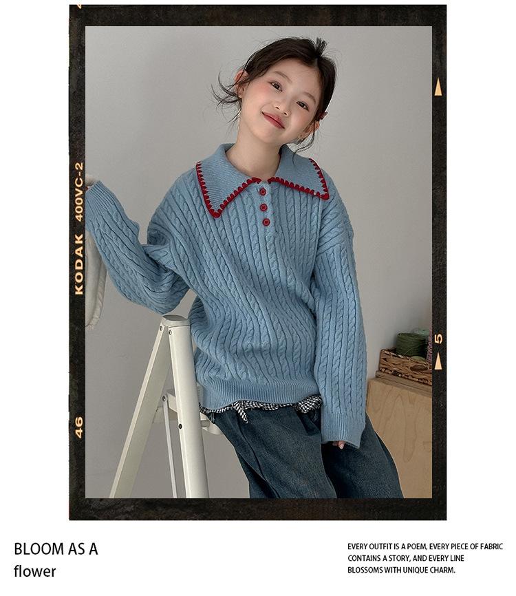 Mädchen 2025 Fleecegefüttertes Pullover- & Jeans-Set - Stilvolles Herbst-/Winter-Outfit für große Kinder