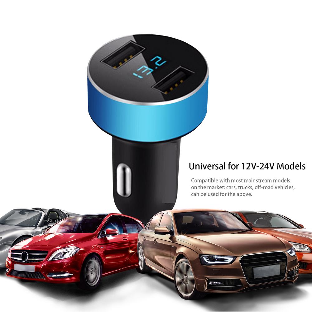 Podwójny interfejs USB Ładowarka samochodowa 4.1A Mini Adapter Zapalniczka samochodowa Wielofunkcyjny Telefon komórkowy Szybkie ładowanie Bezpieczna ochrona