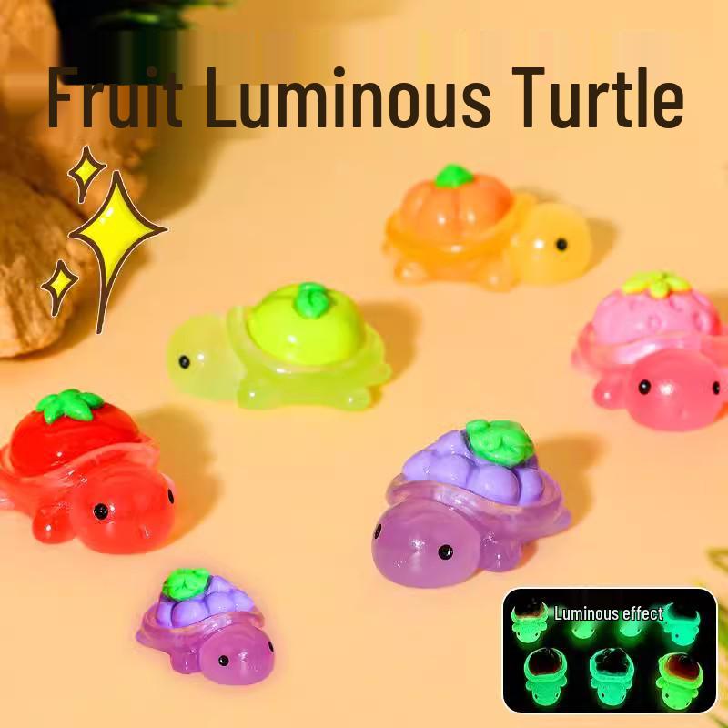 Lebendiger 3D Leuchtende Schildkröte Harz Dekor - Obst & Gemüse Thema