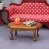 1:12 European Retro Oval Dollhouse Coffee Table Model