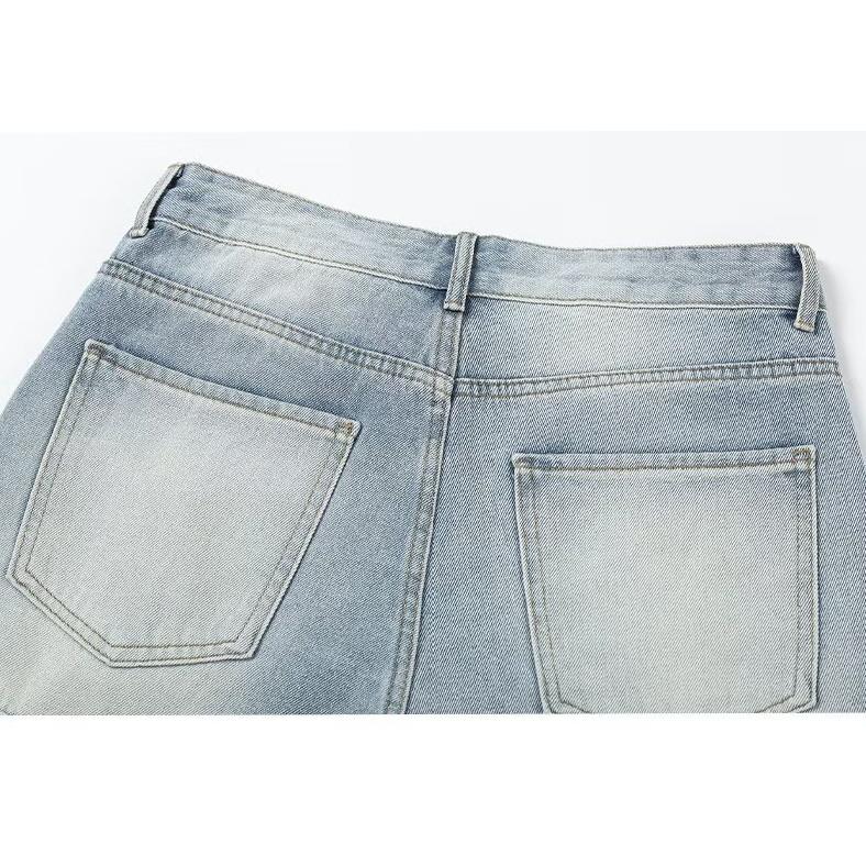 

Американские джинсы High Street мужские осенние трендовые брендовые свободные широкие прямые брюки с микроклешем 3XL светло-синий