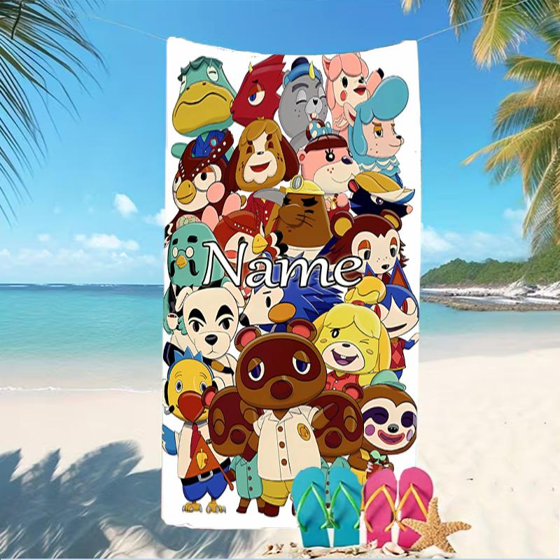 Customizable personalized beach towels Animal Crossing themed designs.Suitable for the beach, yoga, sports;ideal as beach accessories