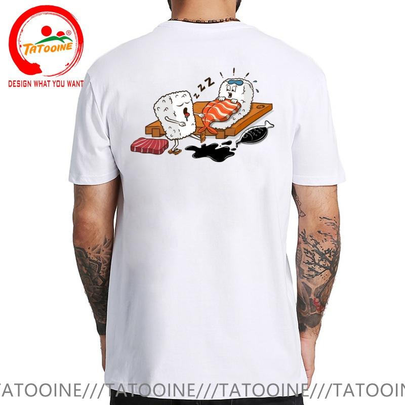 Funny Design Sleepwalking Sushi Sred Doublet Unisex Fashion Trendy Casual Clothing Stylish Tops Tee Shirt Leisure Tshirt Unisexs